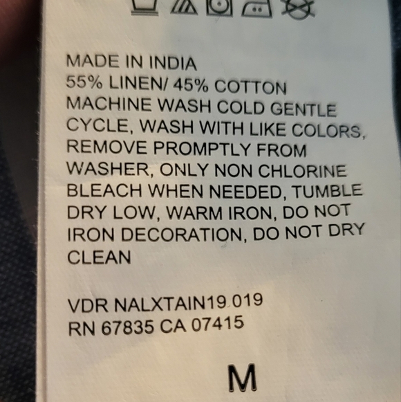 Nautica Linen Blend Bib Elastic Back Stripe Jumpsuit - Picture 9 of 10